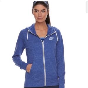 Nike Blue Vintage Zip-Up Sweater with Athletic Style